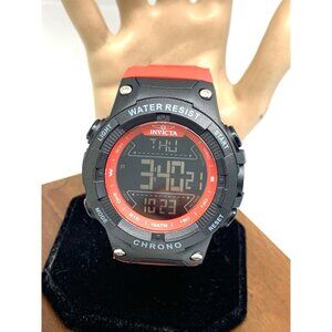Invicta Men's Watch 47528 Racing Quartz Digital Black Red Resin Strap 52mm